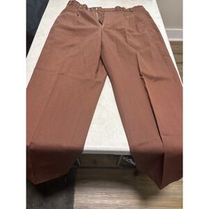 Greg Peters 100% Wool Pleated Dress Pants Brown Size 36x32